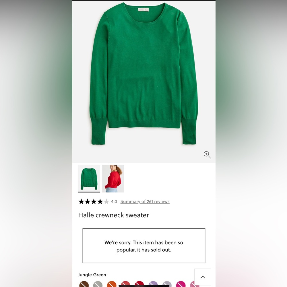 J. Crew Merino Wool Crew Neck Sweater | Kelly Green | Women’s Size M - Picture 6 of 6